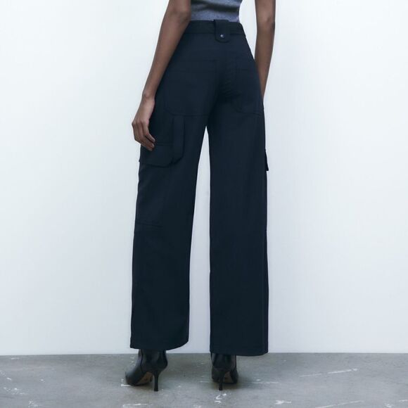 Zara The Minimal Cargo Pants Wool Blend - Picture 3 of 5